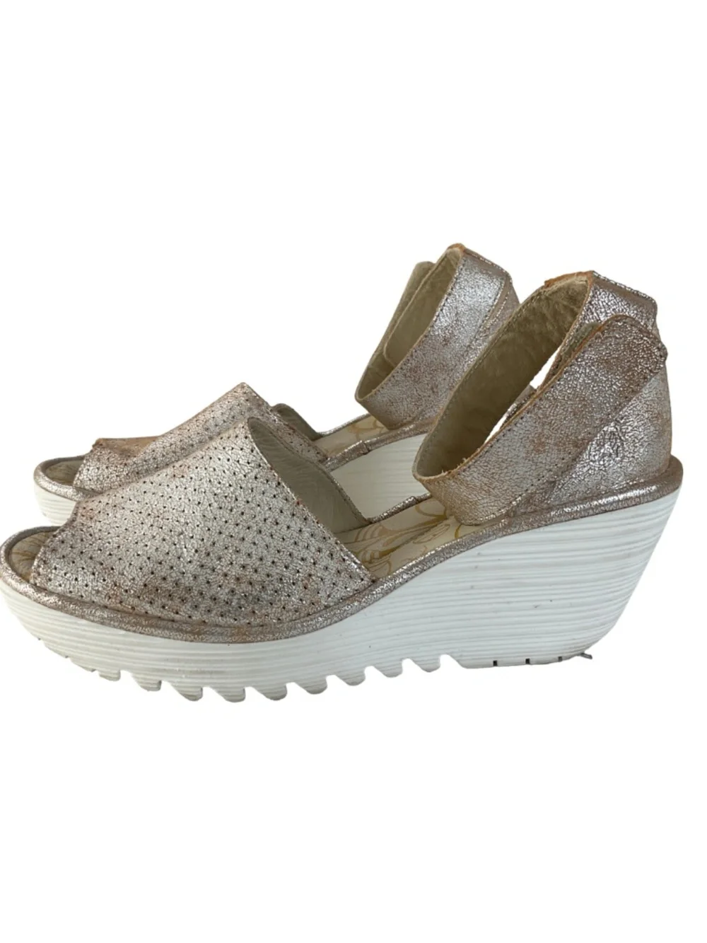 Fly London Yake Leather Wedge Sandals